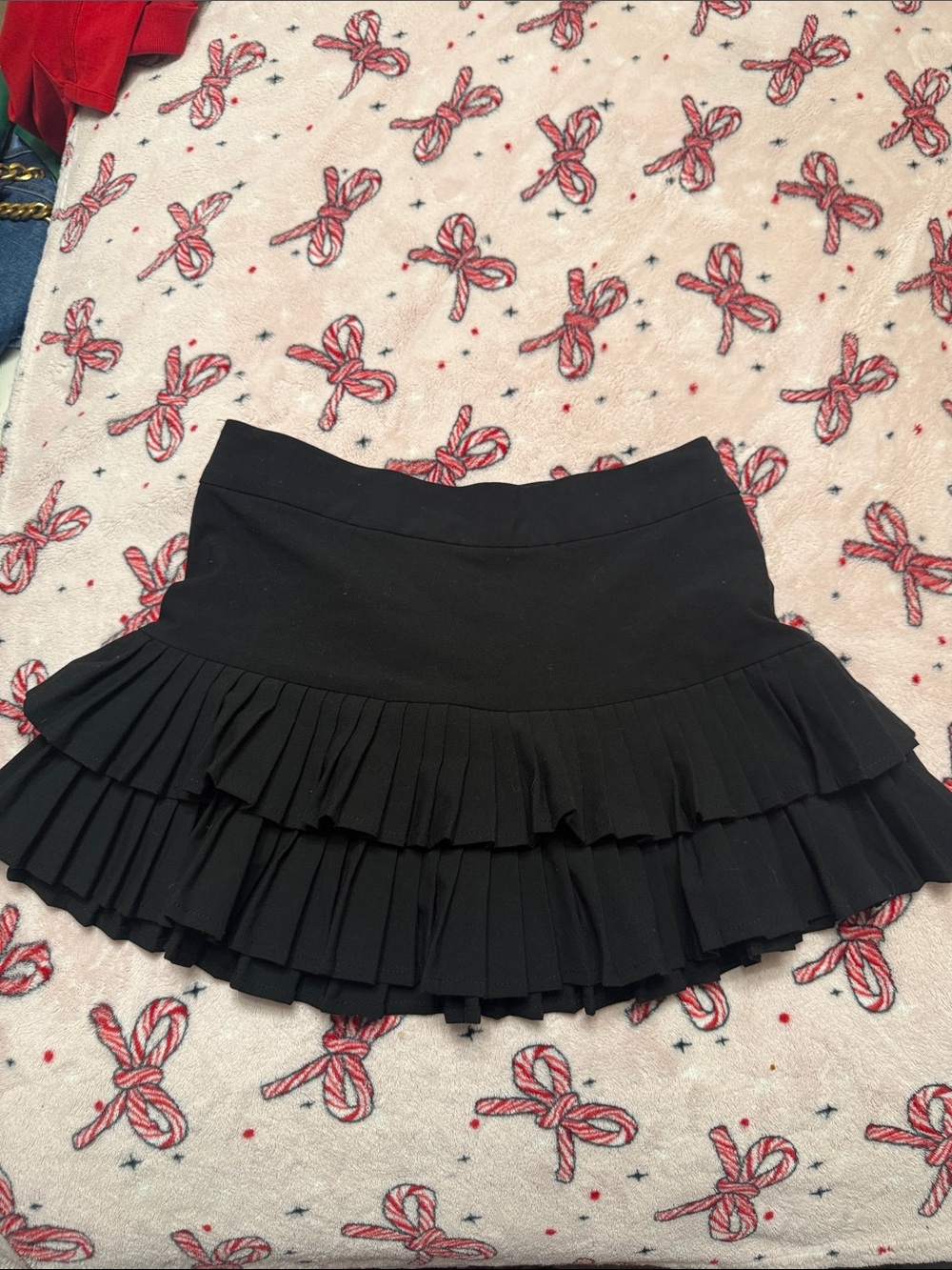 wild fable Black Tiered Pleated Mini Skirt